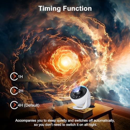 Planetarium Projector for Bedroom, 13 in 1 Galaxy Star Projector Light, Nebula Night Light with Timer, LED Space Galaxy Lamp Room Decor for Adults Kids, White — view 5