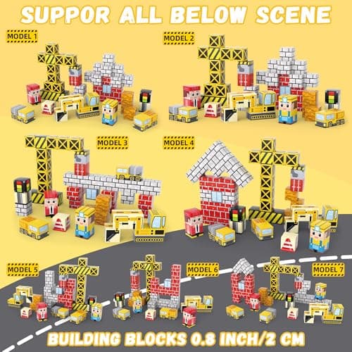 CREAFOMIFE 54 Pcs Mini Magnetic Blocks Travel Toys with Iron (Yellow) — view 2