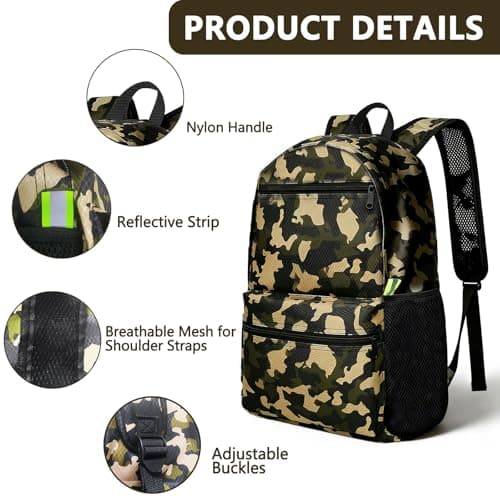 YINKIGI 22 L Small Rucksack for Men & Women, Lightweight Backpack Camo Bag — view 6