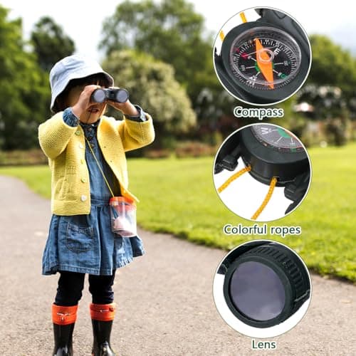 Mini Telescope 10Pcs Toy Binoculars for Kids with Compass - Portable Outdoor Adventure Gear for Children Sightseeing and Learning — view 4