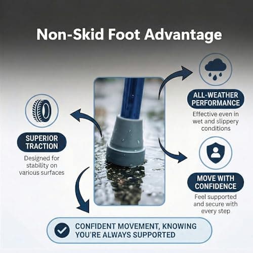 Life Healthcare Gel Handle Walking Stick, Adjustable Cane, Blue Crackle — view 3