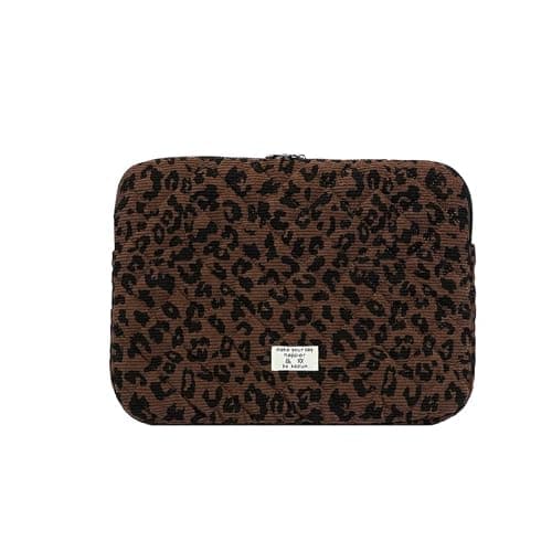 Leopard Print Laptop Sleeve for 13-15 Inch MacBook Pro & Air | Padded, Quilted Protective Cover | Carrying Case for 14, 15, 13.3 Inch Laptop | Trendy Bag for Women & Men