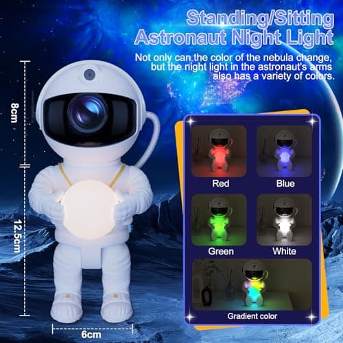 Astronaut Galaxy Projector, Star Projector Light with 8 Nebula Modes — view 4