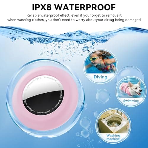 4pack for Apple Airtag Holder Kids, Waterproof Air tag Holder for Kid,Silicone airtag children with Safety Pins for Kids,Elderly,Luggage,Clothing — view 3