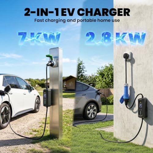 HOMCOM EV Charger 7kW Type 2 to Blue CEE 32A Plug with UK 3 Pin Adapter 10m — view 3
