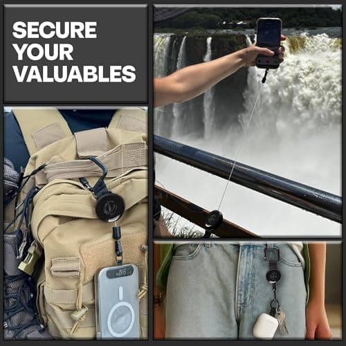 ClutchLoop Anti-Theft Phone Tether - Universal Adhesive Anchor, Retractable Steel Line, Phone Lanyard with Locking Carabiner - Phone Holder for Hiking, Skiing, Fishing, Travel & Outdoor Activities — view 6