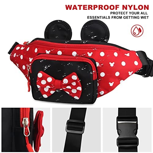Disney Minnie Mouse Fanny Pack for Women, Travel Waist Bag with Mouse Ears, Teen Girls Belt Pack, Outdoor Hiking Bum Bag — view 4