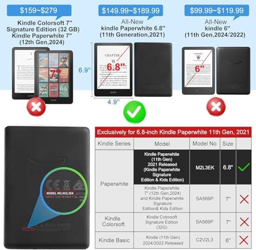 VOVIPO Clear Case for 6.8" Kindle Paperwhite(11th Generation-2021) and 6.8 inch Kindle Paperwhite Signature Edition, Ultra Soft Flexible Transparent TPU Skin Bumper Back Cover Reinforced Corners — view 2