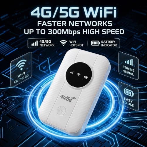4G LTE Portable WiFi Router, 4G/5G Pocket MiFi, WiFi 6 Travel Hotspot — view 2