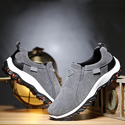 Bestgift Men's Non-slip wear-resistant breathable outdoor hiking shoes low-top shoes Blue EU48/UK10.5 — view 3