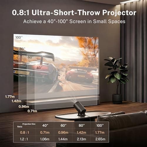 Mini Portable Projector for Bedroom 4K Support App Control Upgraded 300Pro+ — view 4