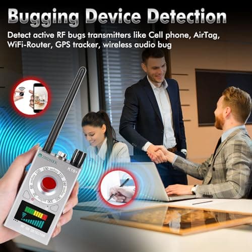 JMDHKK K18+ Hidden Camera Detector, Spy Camera Finder, Bug Detector, Magnetic Field Detector, Listening Device Detector – Privacy Protection Tool for Home, Office, Hotel, and Travel Security(Silver) — view 5