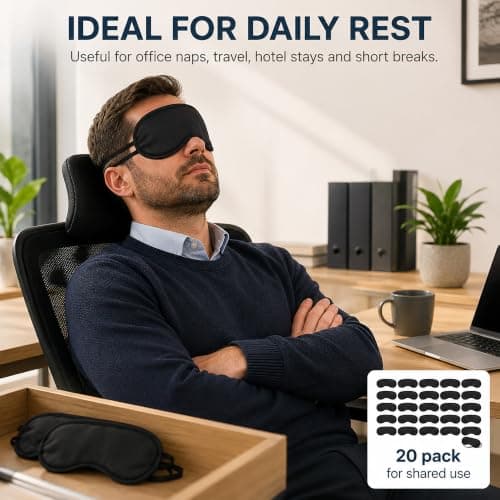 Sleep Eye Mask 20 Pack, Sleeping Blindfold for Sleep Plane Hotel Camping — view 4
