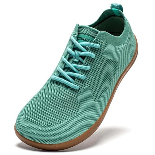 HOBIBEAR Women Barefoot Shoes Men Wide Toe Box Trail Running Mesh Trainers Breathable Comfortable Zero Drop Sole Minimalist for Outdoor Casual Daily Gym Travel Training Walking Green 6.5