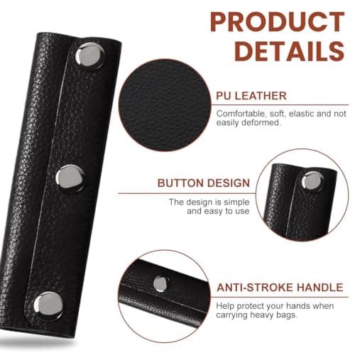 2Pcs PU Leather Handbag Handle Covers Protector Wraps for Purse Luggage Bag Strap Repair Craft Making DIY Supplies — view 3