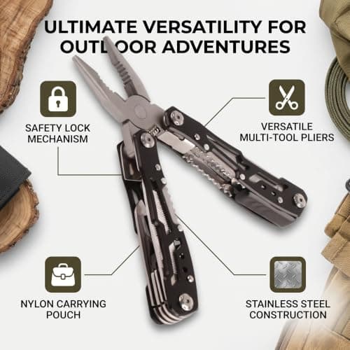 Zerodis Folding Tool Pliers, Stainless Steel, Easy Folding Design with Safety Lock, Versatile Tool for Outdoor, Convenient Nylon Bag for Camping, Fishing, Secure Locking Mechanism — view 6