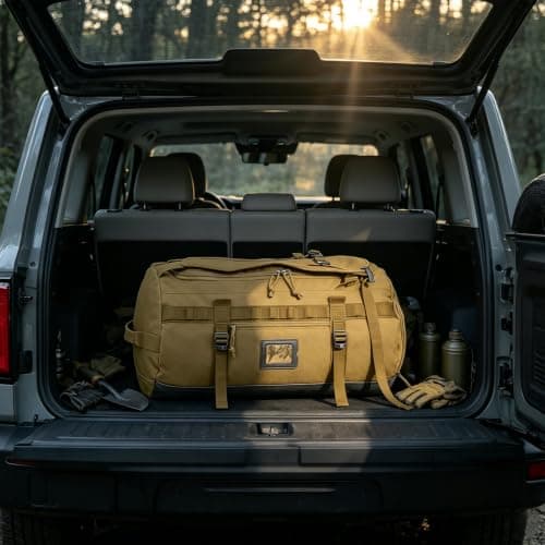 TAIHOYIN 60L Travel Duffel Bags for Men Gym Duffle with Back Straps Brown — view 6