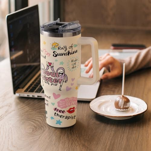 SteadStyle Best Friend Birthday Gifts for Women Water Bottle with Straw Lid — view 4