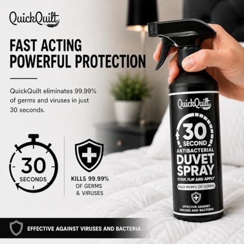 QuickQuilt - 30 Second Anti-bacterial Duvet Spray | Bedding Disinfectant and Sanitiser 500ml, Clear — view 3