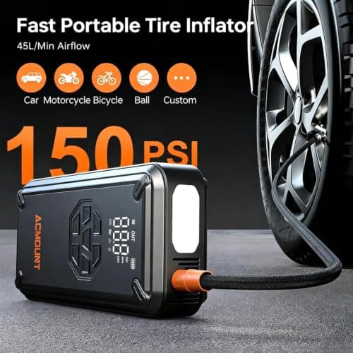 7000A Jump Starter Power Pack with Air Compressor 12V Car Battery Booster — view 3