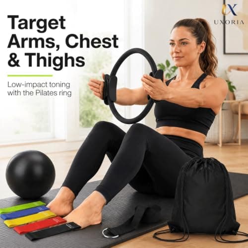 13 Piece Pilates Ring Set for Women, Full Body Pilates Equipment Kit with Resistance Bands, Exercise Ball & Accessories, Home Workout Fitness Set for Core Strength, Flexibility, Toning & Body Shaping — view 6