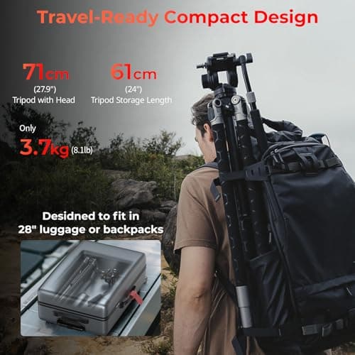 SMALLRIG x Potato Jet TRIBEX SE Hydraulic Aluminum Camera Tripod, with Video Fluid Head, 6kg Load, Max Height 166cm, Professional Video Tripod for Interviews/Wedding/Landscape Photography- 5305 — view 4