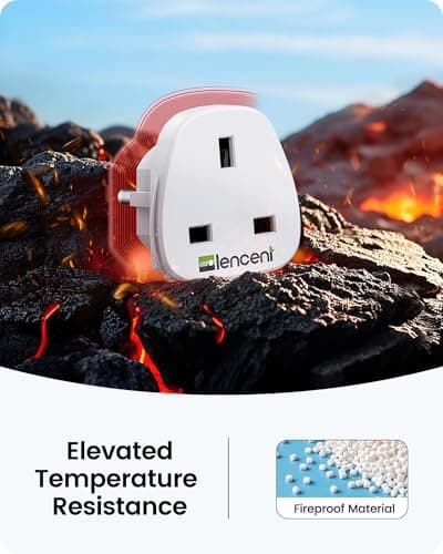 LENCENT 2 Pack UK to European Plug Adapter, Type E/F Schuko Travel Adaptor — view 3