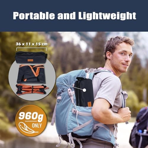 TREKOLOGY YIZI GO Camping Chair for Adult – Compact, Foldable, Lightweight 0.9 kg, 136 kg Capacity, Durable Aluminum, Quick Setup, Ideal for Backpacking, Beach, and Outdoor Adventures (Black) — view 4