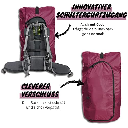 Journext 2 in 1 Backpack Case & Rain Cover Protective Bag for Backpack, Airplane, Railway & Bus Flight Bag (bordeaux red, L) — view 2