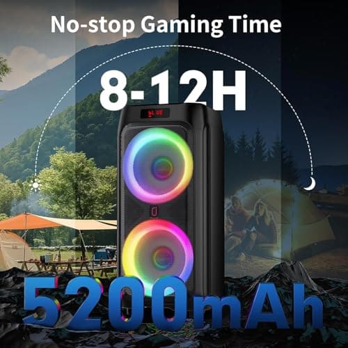 JYX Karaoke Machine with 2 Wireless Microphones, 500W Big Bluetooth Speaker — view 5