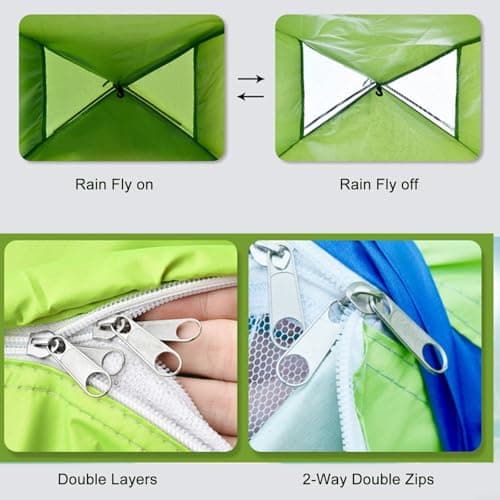 FACULX Ultralight Camping Tent For 1-2 Person, Backpacking Tent With Doors, Carry Bag, Pegs & Rain Fly For Hiking Outdoor Adventures(1 person Green) — view 4