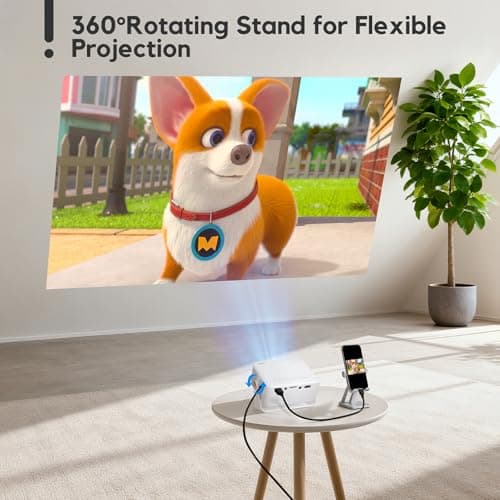 AKIYO O1 Mini Projector, Ultra-Portable 360° Rotating Auto Keystone 15000LM — view 5