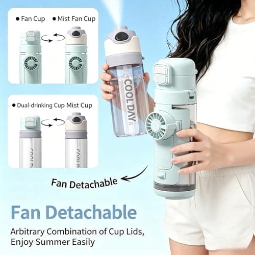 PANGBOER Portable Hydrations Bottle with Quick Releases Lid and Fan Water Container for Outdoors Adventure Insulated Sports Bottle — view 3