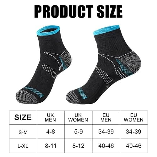 GSrenyu 8 Pairs Compression Socks for Women & Men, Upgraded Plantar Fasciitis Socks Relief Foot Pain Arch Support Ankle Support Socks for Athletic Sports Running Medical Travel Pregnancy (L-XL) — view 4
