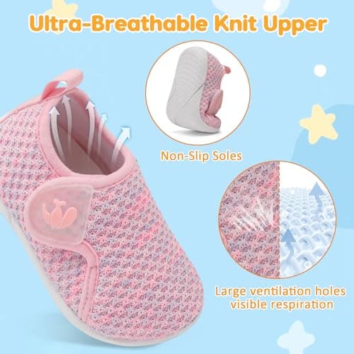 JOINFREE Girls Baby Trainers Toddler Comfortable Shoes Pink Purple — view 3