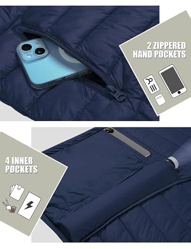 Pioneer Camp Mens Lightweight Puffer Jacket Warm Winter Coat Packable — view 6