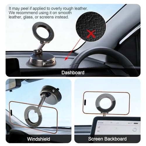 Uprosdik Orange Magnetic Phone Holder for Car, 360° Adjustable — view 3