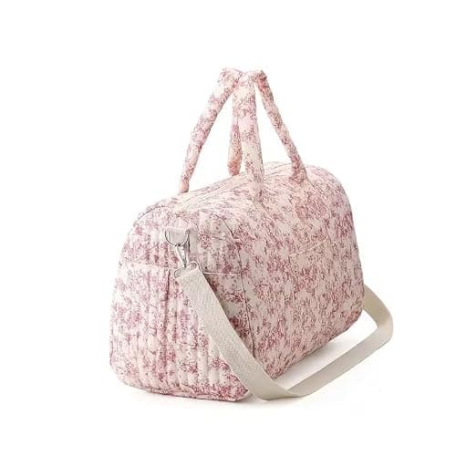 GSenhui Quilted Duffle Bag for Women Cute Baby Hospital Bag Floral Duffel Bags — view 6