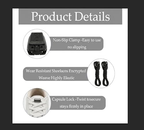 Quicklace Replacement Kit for Salomon, No Tie Elastic Shoe Laces with Lock — view 3