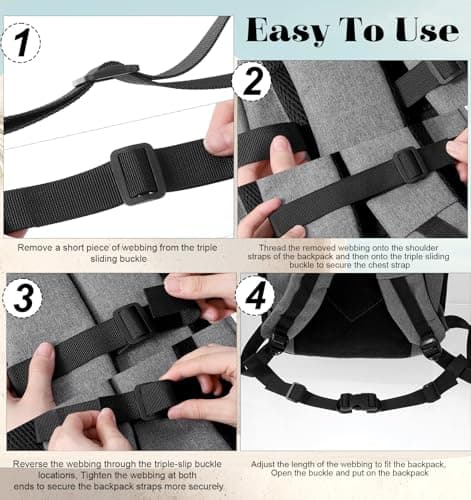 2 PCS Chest Strap for Backpack, Heavy Duty Elastic Backpack Chest Straps — view 6