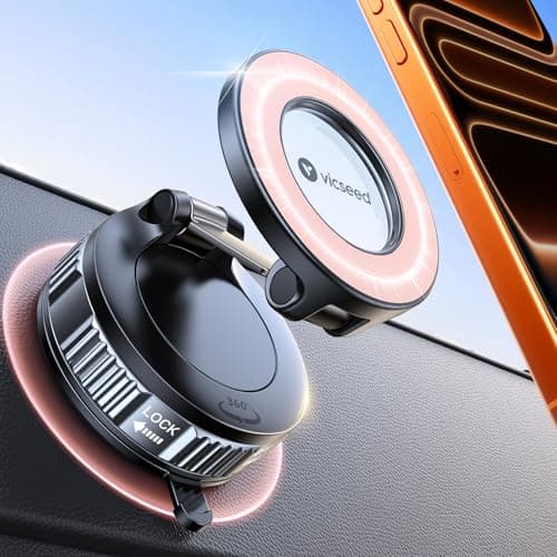 VICSEED for MagSafe Car Mount 55+KG Strongest Suction Phone Holder, Pink