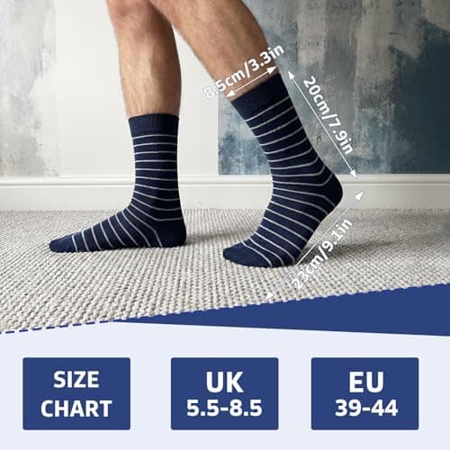 Zuimei 6 Pairs Men's Cotton Socks Business Smart Dress Crew Socks — view 2