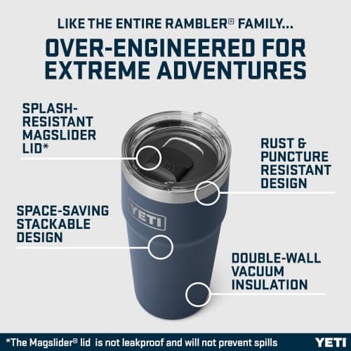 YETI Rambler 20 oz (591 ml) Stackable Cup, Navy — view 3