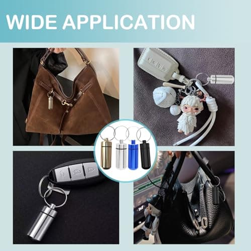 Verazquy 4Pcs Waterproof Aluminum Pill Box, Small Metal Pack Keyring Portable Travel Tablet Mini Box Container Keychain Pill Holder Organizer Pocket Case Small Travel Case with Container for Outdoor — view 6