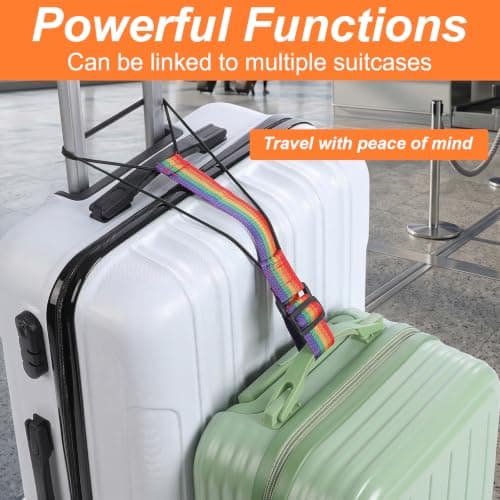 Wanmu 3pcs Adjustable Luggage Connector Straps for Multiple Suitcases — view 6