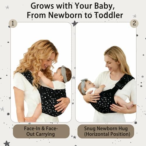 Baby Sling Carrier | Adjustable Front & Back, Adjustable Sling Easy Toddler Carrier Comfortable Baby Wrap Carrier Baby Carrier Wrap for Newborn Up to 6M-3 Years — view 4