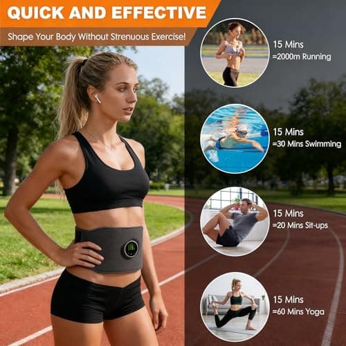 JDKJAG EMS Abdominal Toning Belt 3-in-1 Set, Rechargeable Muscle Stimulator with 12 Modes & 19 Intensities, Adjustable Fitness Belt for Core, Abs, Arms, Legs & Glutes, Portable Electric Toner — view 4