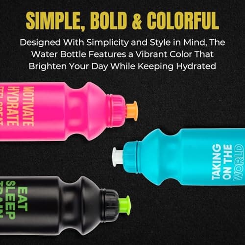 HOMESHOPA Squeeze Sports Plastic Water Bottle, 1 Pack Pink Non-Toxic Pull Top Wide Mouth Opener, Durable Leak Proof Drinking Bottle For Running, Gym, Fitness, Yoga, Outdoors and Camping — view 6