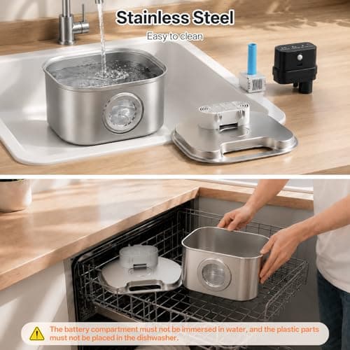 VinDox Wireless Cat Water Fountain for Drinking,108oz/3.2L 20dB Ultra-Quiet 4200mAh Battery Operated Stainless Steel with Motion Sensor for Cats & Dogs (6 Filters + 6 Sponges) — view 6