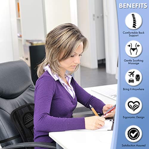 ABN Finest Lumbar Back Support Mesh Brace Cushion for Work Station, Travel, Dining or Gaming Table - Heavy Duty Material, Massage Beads for Pain Relief - Firm, Orthopedic Spine Rest - 5-Pack, Black — view 4